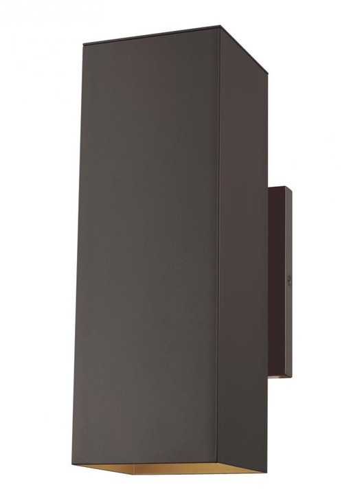 Pohl Outdoor Wall Lantern, 2-Light, Bronze, Tempered Glass Shade, 14.25"H (8631702-10 70732MM)