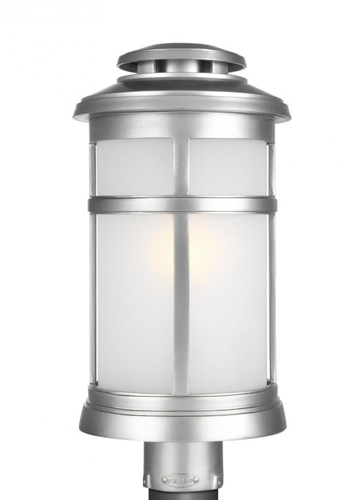 Newport Post Lantern, 1-Light, Painted Brushed Steel, Etched Shade, 18.5"H (OL14307PBS 706X57V)
