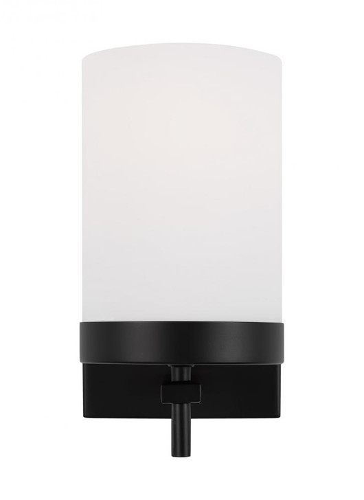 Zire Wall / Bath Sconce, 1-Light, Midnight Black, Etched / White Inside Shade, 7.88"H (4190301-112 70707V5)
