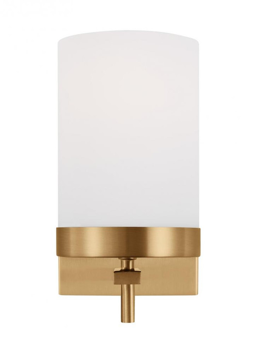 Zire Wall / Bath Sconce, 1-Light, LED, Satin Brass, Etched / White Inside Shade, 7.88"H (4190301EN3-848 70707VC)