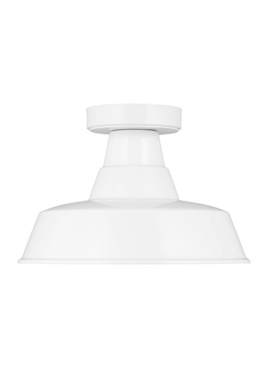 Barn Light Outdoor Flush Mount, 1-Light, White, 12"W (7837401-15 706X76A)