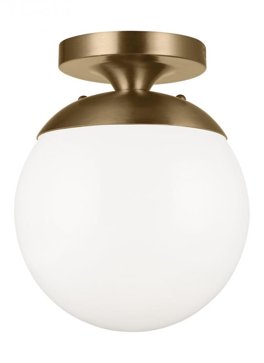 Leo - Hanging Globe Semi Flush Mount, 1-Light, LED, Satin Brass, 8"Dia (7518EN3-848 70709TJ)