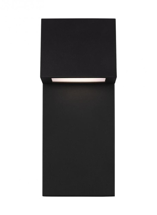 Rocha Outdoor Wall Lantern, 1-Light, LED, Black, Satin Etched Shade, 12"H (8563393S-12 70705WN)