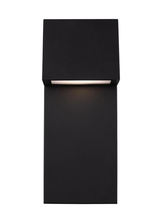 Rocha Outdoor Wall Lantern, 1-Light, LED, Black, Satin Etched Shade, 16"H (8663393S-12 70705WQ)