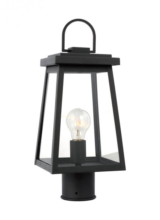 Founders Outdoor Post Lantern, 1-Light, LED, Black, Clear Shade, 17.25"H (8248401EN7-12 70701YN)