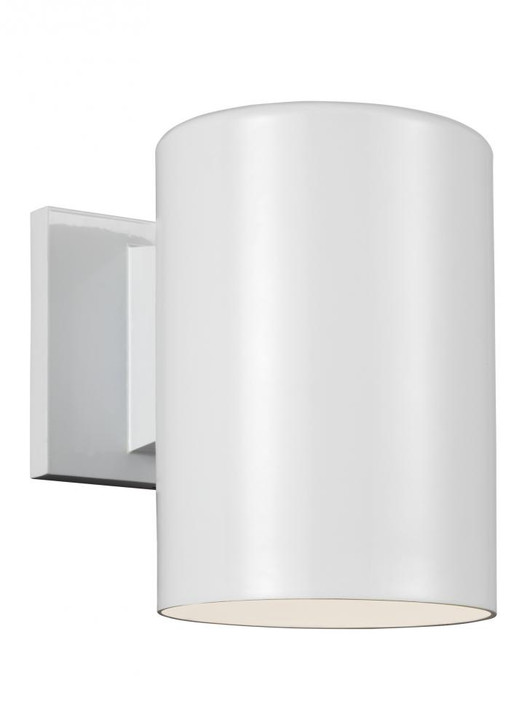 Outdoor Cylinders Outdoor Wall Lantern, 1-Light, White, 7.25"H (8313801-15 70709UD)
