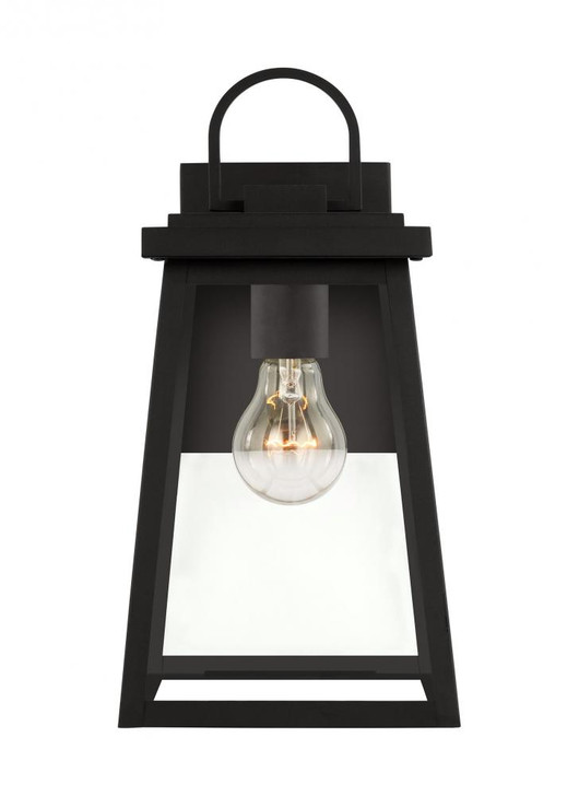 Founders Outdoor Wall Lantern, 1-Light, LED, Black, Clear Shade, 14.25"H (8648401EN7-12 70701Z1)
