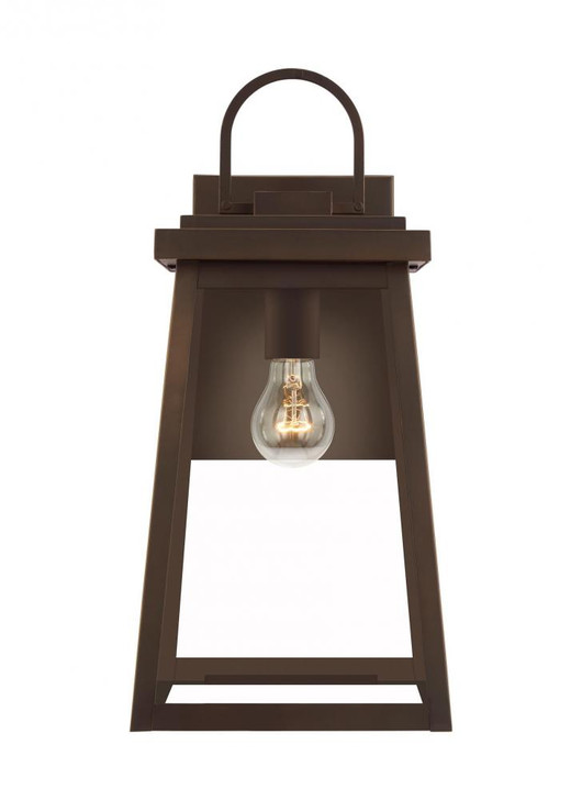 Founders Outdoor Wall Lantern, 1-Light, LED, Antique Bronze, Clear Shade, 18"H (8748401EN7-71 70701Z8)