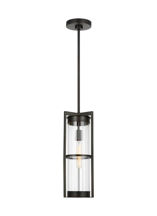 Alcona Outdoor Pendant Lantern, 1-Light, LED, Antique Bronze, Clear Shade, 18"H (6226701EN7-71 70708RY)