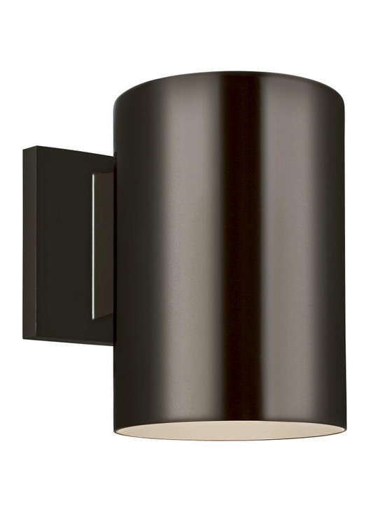 Outdoor Cylinders Outdoor Wall Lantern, 1-Light, LED, Bronze, 7.25"H (8313801EN3-10 70709UH)
