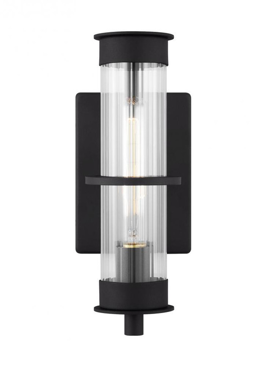 Alcona Outdoor Wall Lantern, 1-Light, LED, Black, Clear Shade, 12.5"H (8526701EN7-12 70708T1)