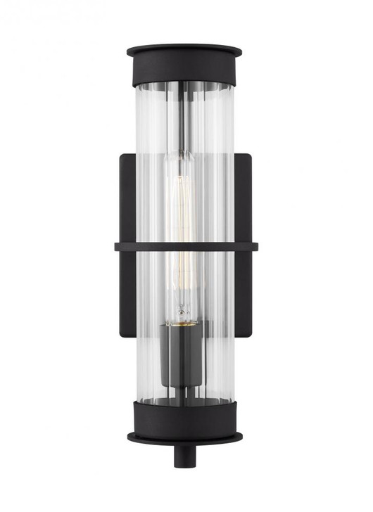 Alcona Outdoor Wall Lantern, 1-Light, LED, Black, Clear Shade, 14.88"H (8626701EN7-12 70708T3)