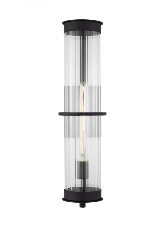 Alcona Outdoor Extra Large Wall Lantern, 1-Light, LED, Black, Clear Shade, 24"H (8826701EN7-12 70708T7)