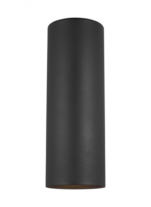 Outdoor Cylinders Outdoor Wall Lantern, 2-Light, Black, Tempered Glass Shade, 14.25"H (8313802-12 70709UN)