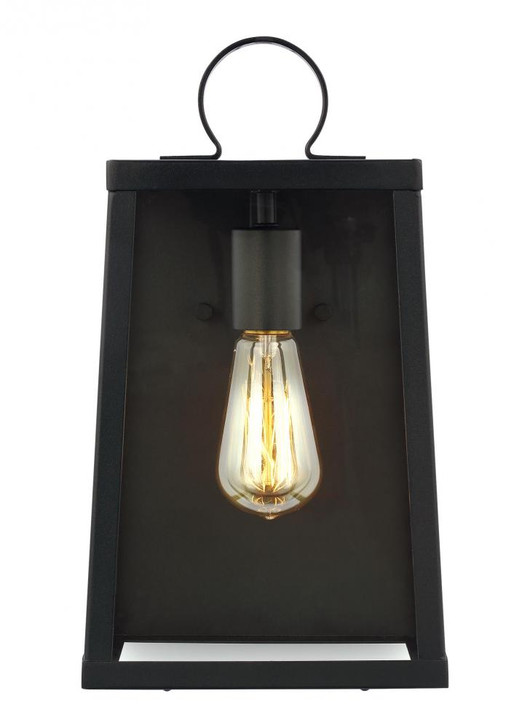 Marinus Outdoor Wall Lantern, 1-Light, LED, Black, Clear Shade, 13.75"H (8637101EN7-12 70703ZC)