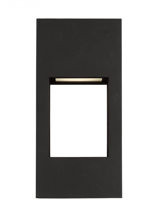 Testa Outdoor Wall Lantern, 2-Light, LED, Black, Satin Etched Shade, 12"H (8557793S-12 70706UC)