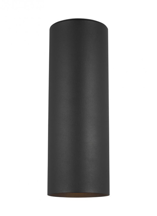 Outdoor Cylinders Outdoor Wall Lantern, 2-Light, LED, Black, Tempered Glass Shade, 14.25"H (8313802EN3-12 70709UT)