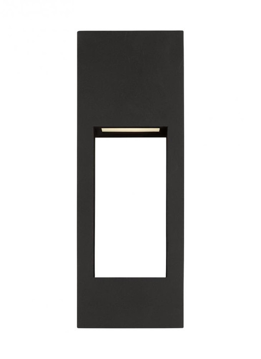 Testa Outdoor Wall Lantern, 2-Light, LED, Black, Satin Etched Shade, 16"H (8657793S-12 70706UE)