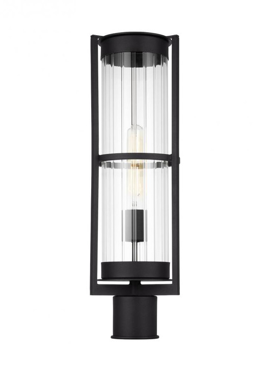 Alcona Outdoor Post Lantern, 1-Light, Black, Clear Shade, 21"H (8226701-12 706X669)