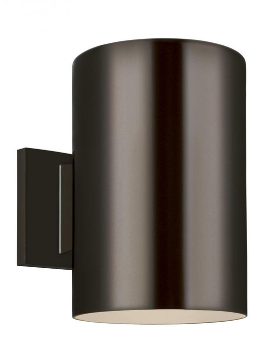 Outdoor Cylinders Outdoor Wall Lantern, 1-Light, LED, Bronze, 9"H (8313901-10/T 70709V0)