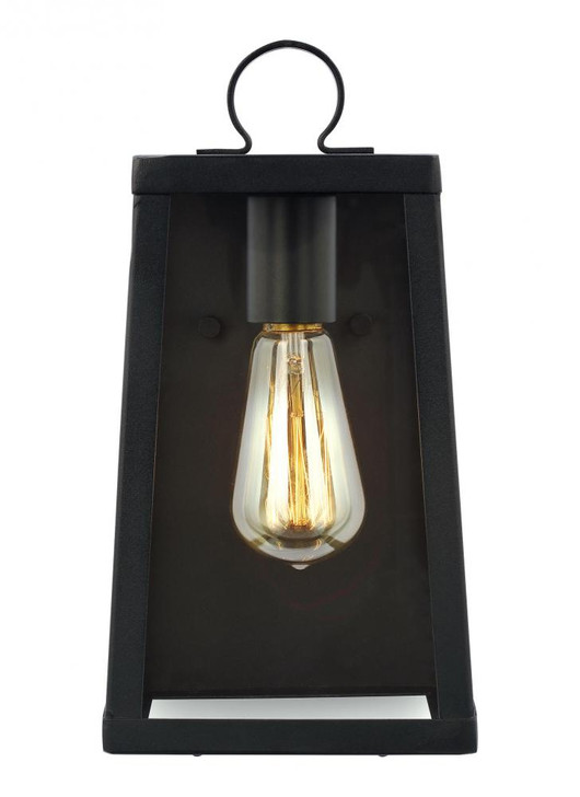 Marinus Outdoor Wall Lantern, 1-Light, LED, Black, Clear Shade, 11.63"H (8537101EN7-12 70703Z9)