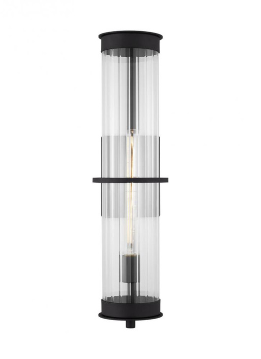 Alcona Outdoor Extra Large Wall Lantern, 1-Light, Black, Clear Shade, 24"H (8826701-12 706X66J)