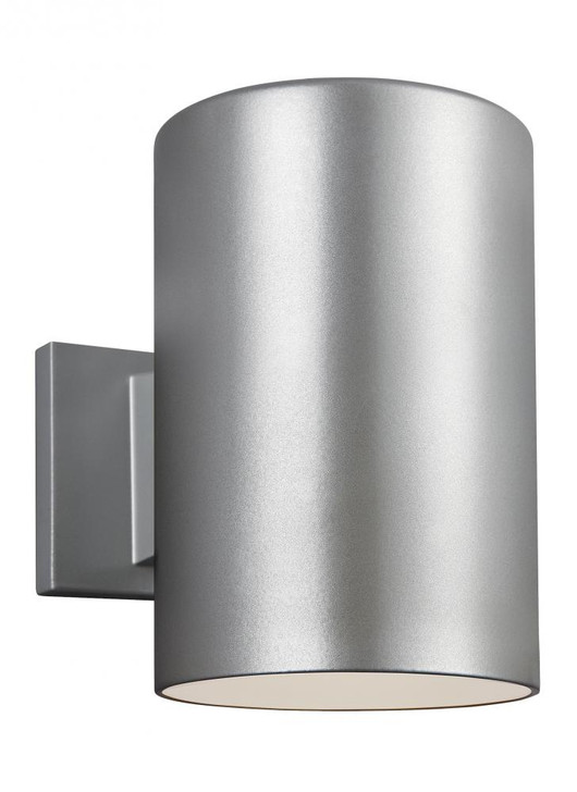 Outdoor Cylinders Outdoor Wall Lantern, 1-Light, LED, Painted Brushed Nickel, 9"H (8313901-753/T 70732LU)