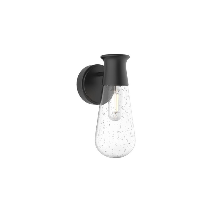 Marcel Outdoor Wall Sconce, 1-Light, Textured Black, Clear Bubble Glass, 10.63"H (EW464001BKCB 706WQA8)
