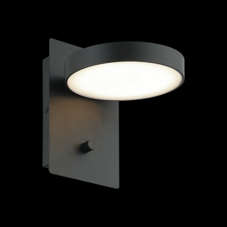 Azton Wall Sconce, 1-Light, LED, Black, White Acrylic Shade, 8"H (S01801BK 3060PLQ)