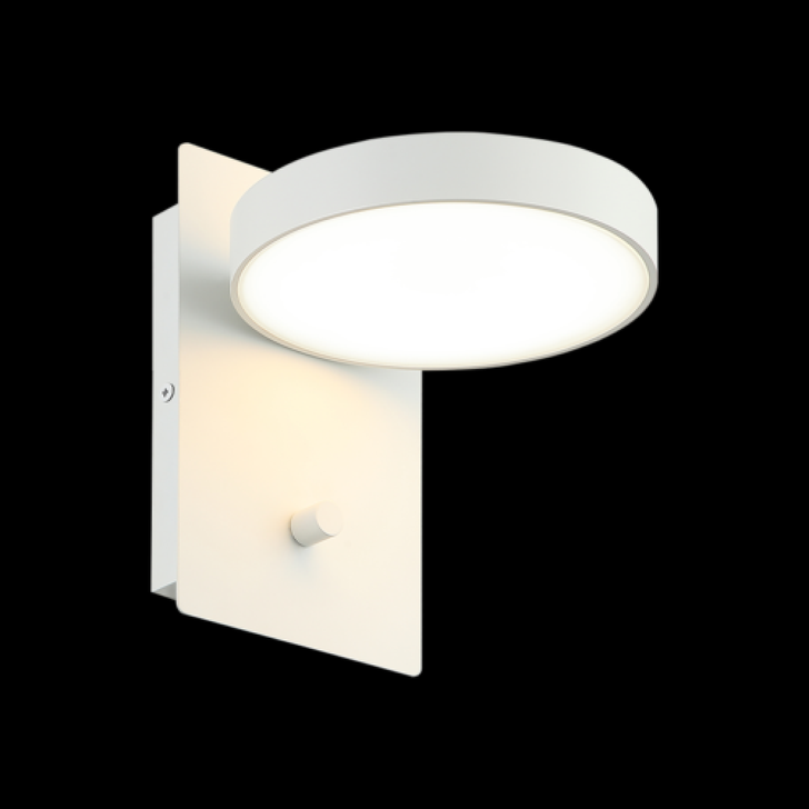 Azton Wall Sconce, 1-Light, LED, White, White Acrylic Shade, 8"H (S01801WH 3060PLR)