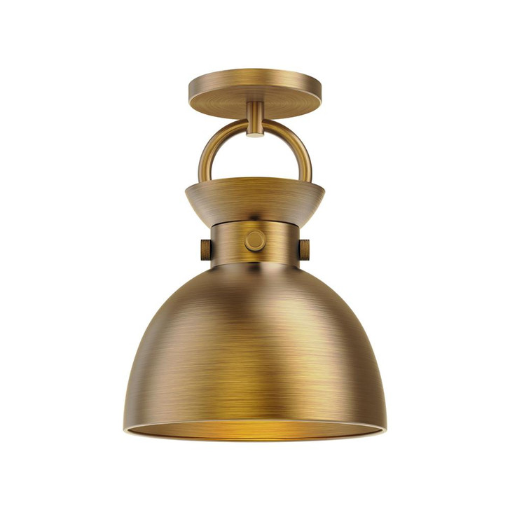 Waldo Semi-Flush Mount, 1-Light, Aged Gold, 12"H (SF411309AG 706WRAL)