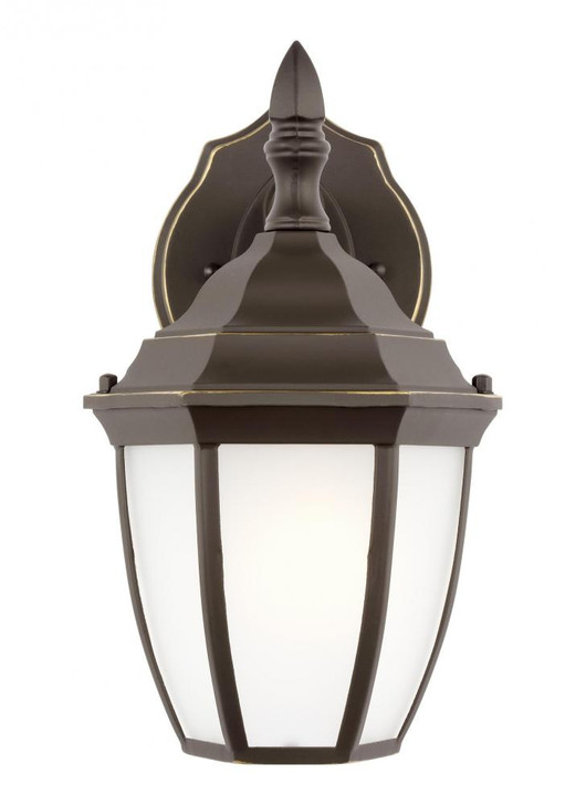 Bakersville traditional 1-light LED outdoor exterior small round wall lantern sconce in antique bron, Generation Lighting 89936EN3-71 A7VVW
