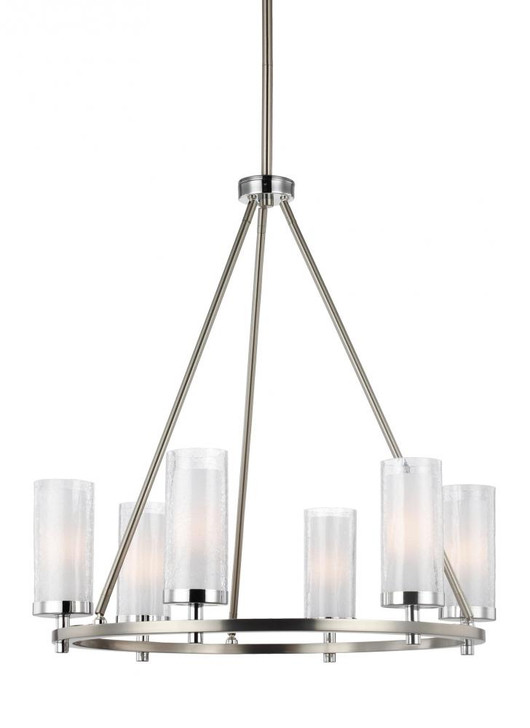 6 - Light Chandelier, Generation Lighting - Feiss F2985/6SN/CH AC4A4