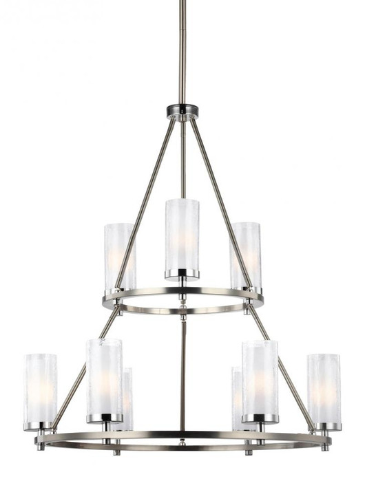 9 - Light Two Tier Chandelier, Generation Lighting - Feiss F2987/9SN/CH AC4A6