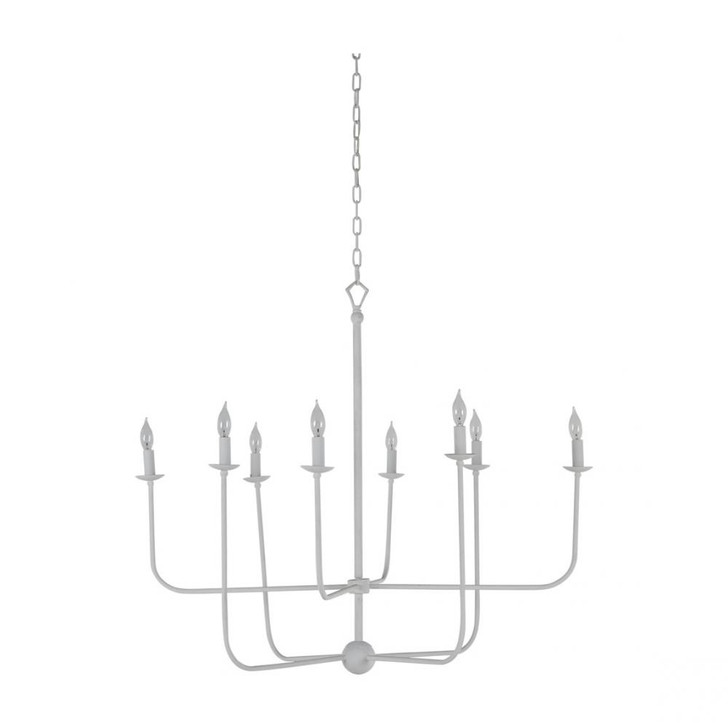 Lilly Chandelier, 8-Light, Plaster White, 42"W (SCH-168010 8021V8W)