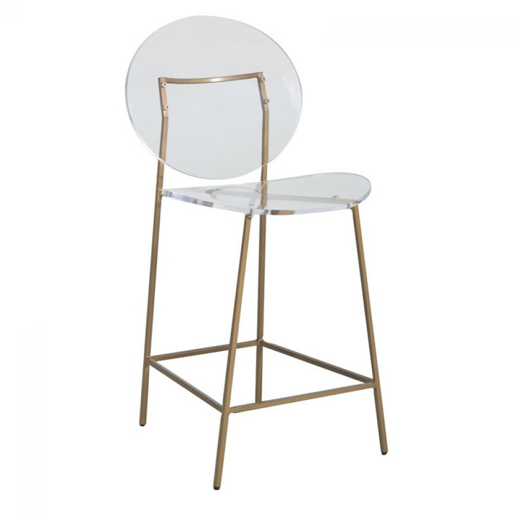 Sandy Counter Stool, Clear, Antique Gold, 39.5"H (SCH-160350 8021V99)