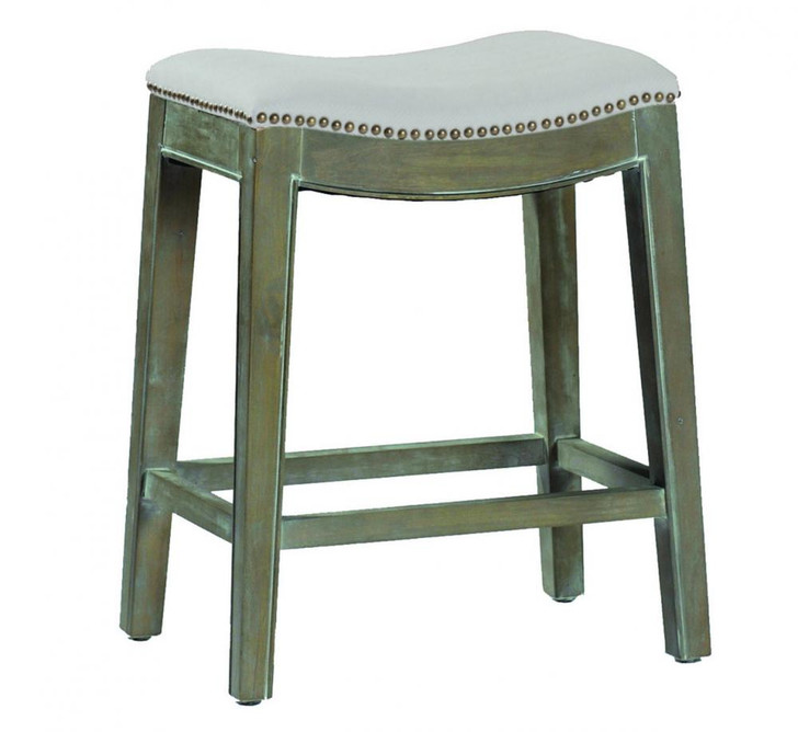 Vivian Counter Stool, Burnished Oak, Sunbrella Linen Dove Fabric, 24"H (SCH-575-S300-F03 8021V9G)