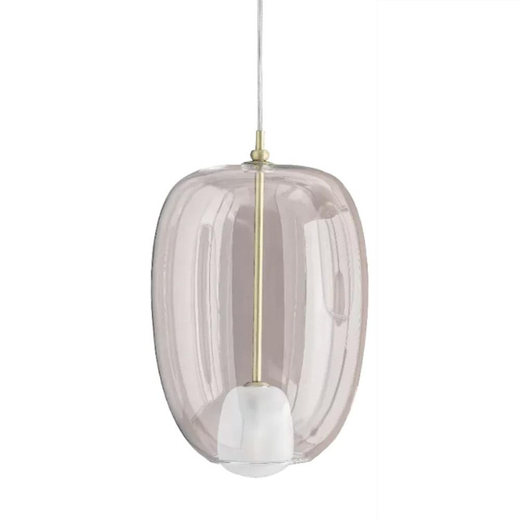 Blow Pendant, 1-Light, Natural Brass, Shaded Smoke Gray Glass, 11"H (56.20 M352 V009 8021V9M)