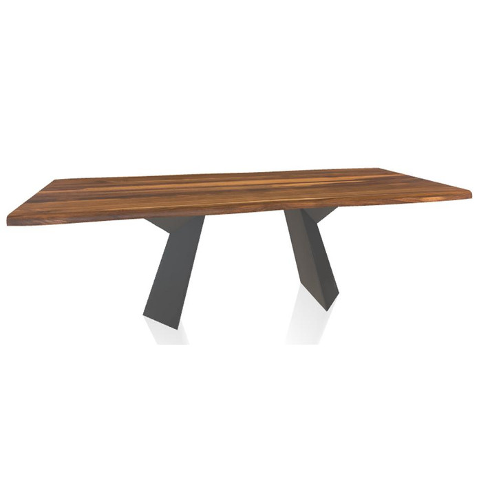 Fiandre Table, Anthracite, Walnut Top, 98.5"W (20.45 M310 L006 8021VAA)