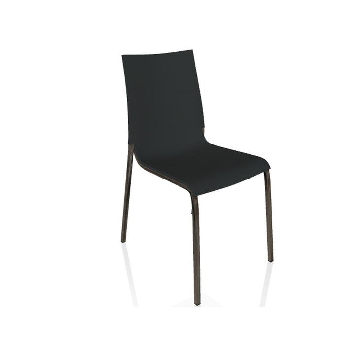 Eva Dining Chair, Anthracite, Natural Silver Frame, 33.86"H (04.22 M326 Z039 8021VAU)