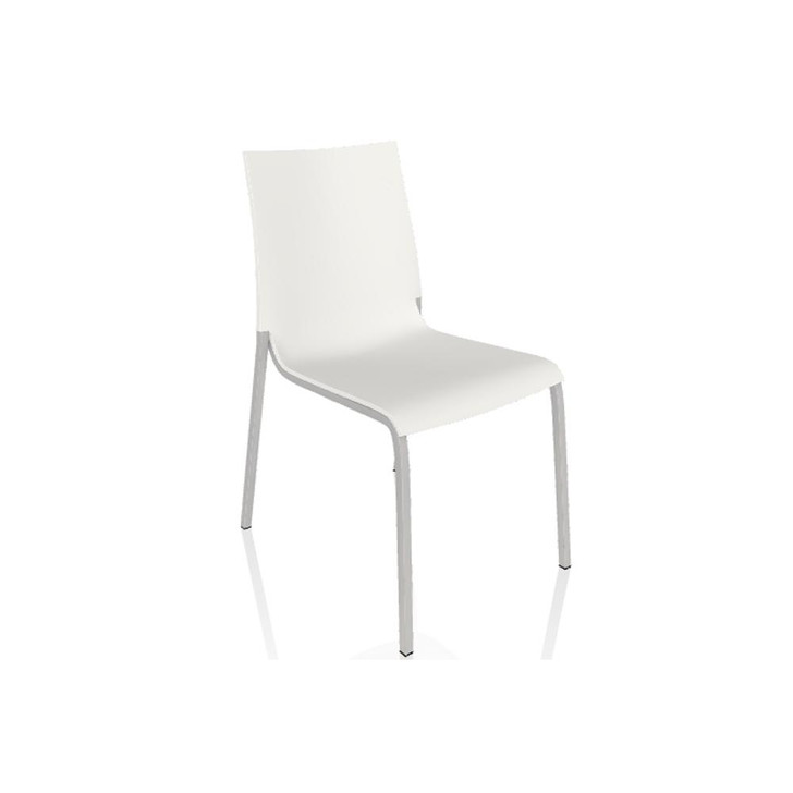 Eva Dining Chair, White, Aluminum Frame, 33.86"H (04.22 M089 Z031 8021VAT)