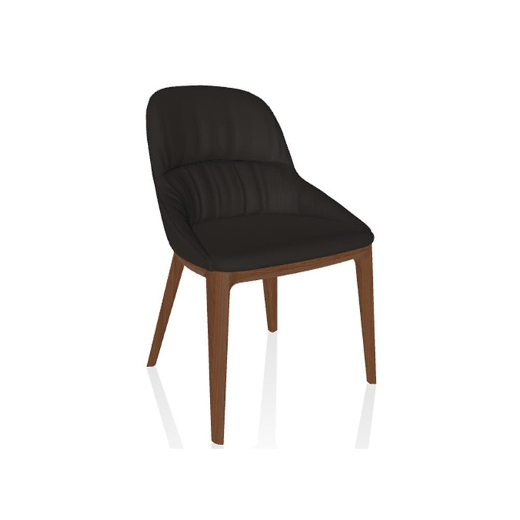 Queen Dining Chair, Dark Brown, Walnut Frame, 35.04"H (34.38 L006 TR503 8021W73)