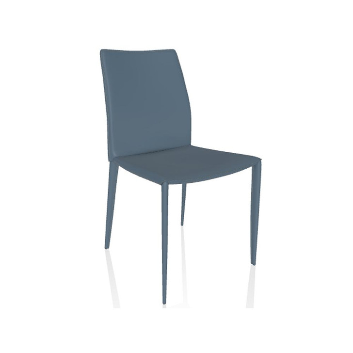 Linda Chair, Blue Gray with Off-White Stitching, Blue Gray Frame, 35.83"H (04.26 Q256 8021W70)