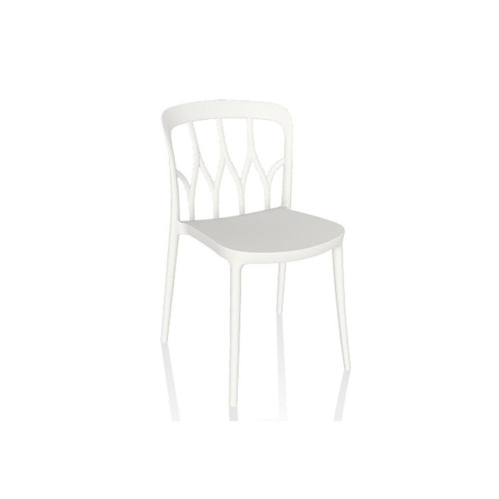 Galaxy Stacking Chair, White, 33.07"H (34.59 Z031 8021W77)