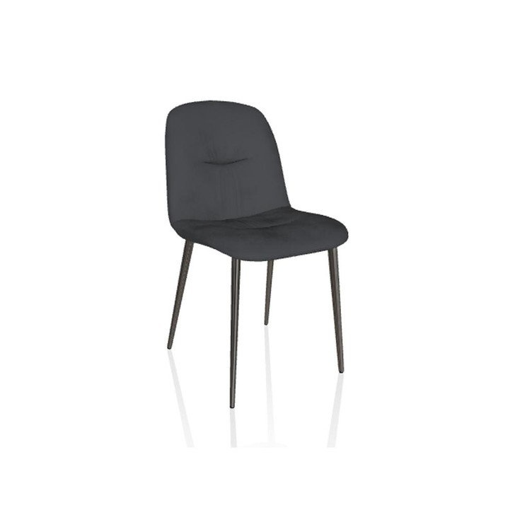 Chantal Dining Chair, Anthracite, Natural Silver Frame, 33.07"H (34.72 M326 TN007 8021W7A)