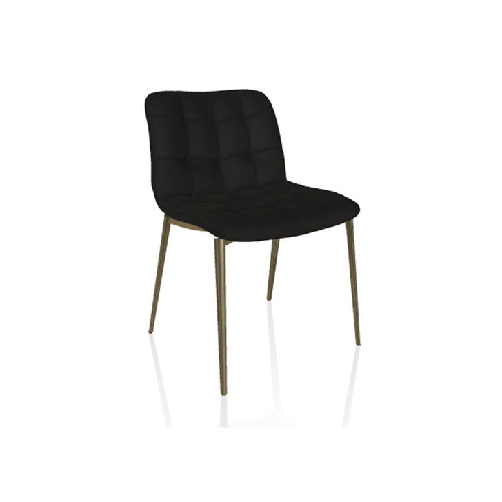 Kuga Chair, Black, Aged Brass Frame, 31.89"H (40.38 M328 TR504 8021W7R)