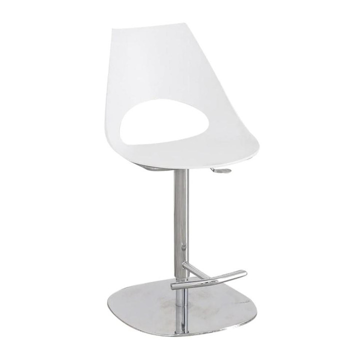 Shark Stool, Light Gray, Chrome Frame, 35.04"H (04.46 G093 Z006 8021W87)