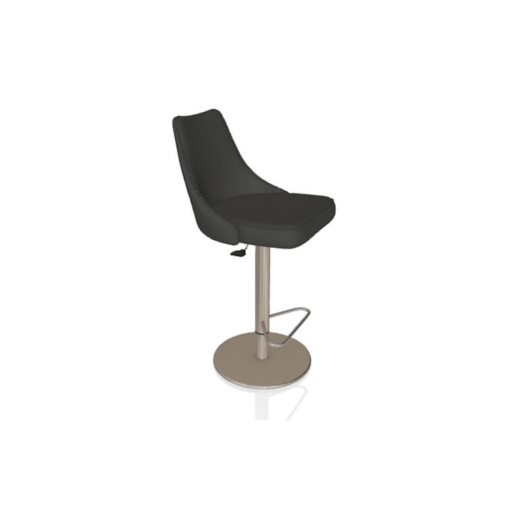 Clara Stool, Anthracite with Anthracite Piping, Chrome Frame, 35.43"H (40.59 G093 TR517T 8021W8X)