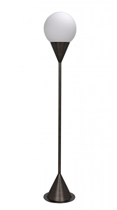 Cone Floor Lamp, 1-Light, Aged Brass, Milk Globe Glass, 68"H (PZ014AB YUU6013GVQ)