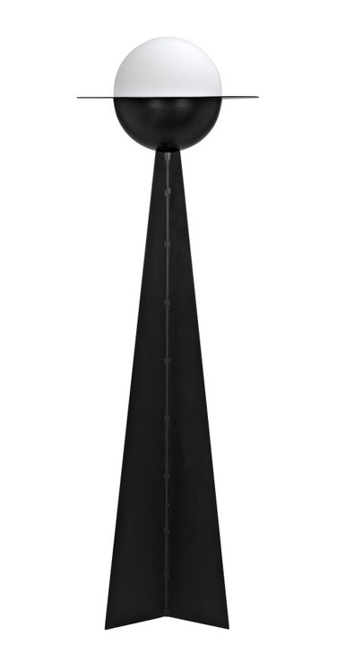 Saturn Floor Lamp, 1-Light, Matte Black, Frosted Glass, 65"H (PZ025MTB YUU6013HUR)
